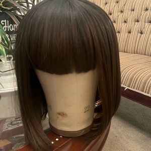 Brown and black bob wig w/ bangs